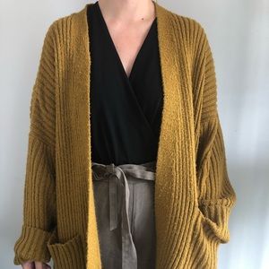 Urban Outfitters Mustard Cardigan with Pockets